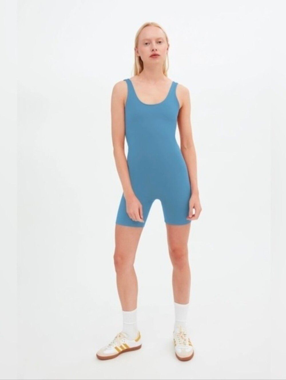 Girlfriend Collective Bike Unitard XS Lake Blue